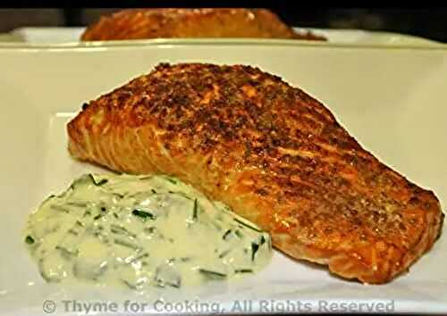 Grilled Salmon with Chive Sauce; Training: husband or puppies?