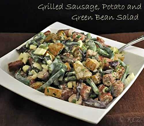 Grilled Sausage, Potato and Green Bean Salad, garden critters