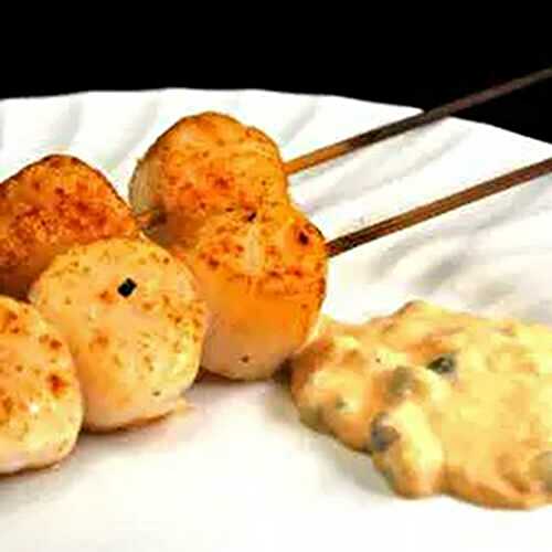 Grilled Scallops, Caper Remoulade
