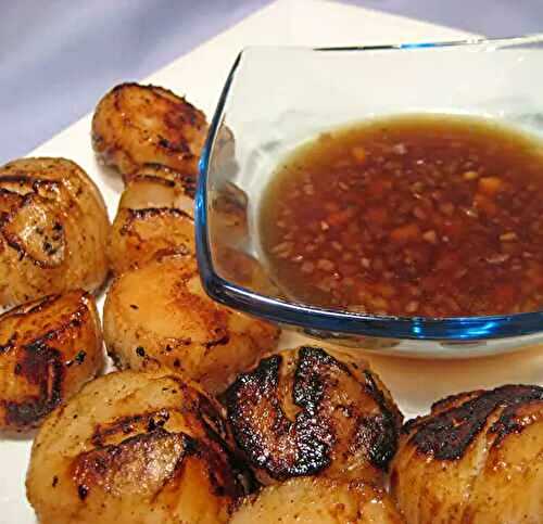 Grilled Scallops with Lemon Ginger Sauce