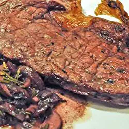 Grilled Sirloin with Rosemary Mushroom Sauce