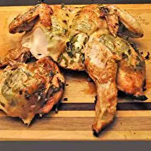 Grilled Spatchcocked Chicken with Lemon
