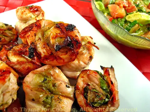 Grilled Turkey Pesto Rolls with Tomato Avocado Sauce; the update