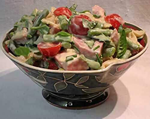 Ham, Green Bean and Cherry Tomato Pasta Salad; tomatoes