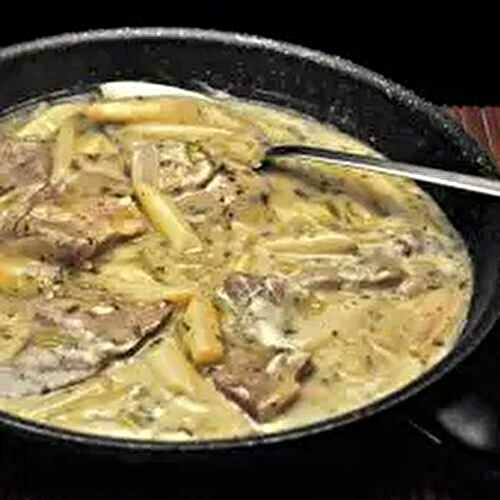 Lamb Steaks, White Asparagus Skillet Dinner