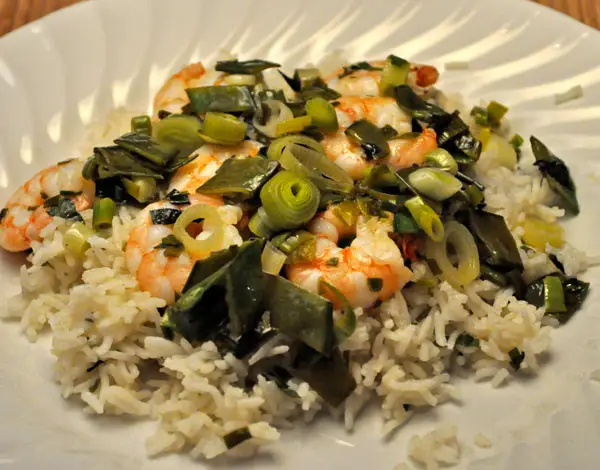 Lemon and Green Garlic Shrimp