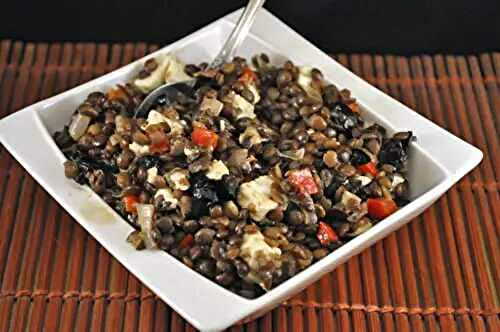 Lentils with Feta and Olives; planning an herb garden