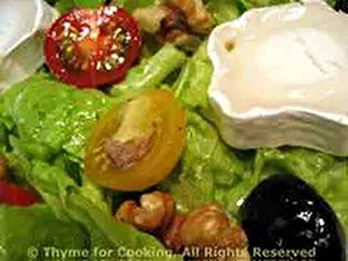 Lettuce with Chevre (Goat Cheese) and Walnut; Mind meanderings; Weekly Menu