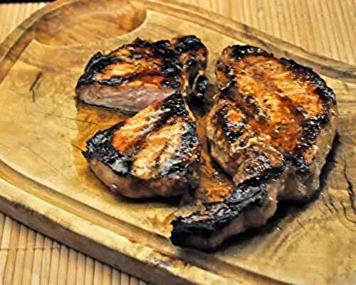 Maple Ginger Grilled Pork Chops; who gets the tail...