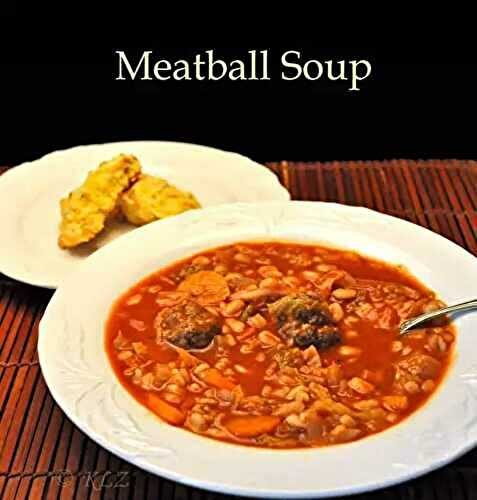 Meatball Soup with Cabbage and Barley