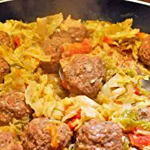 Meatballs & Cabbage Skillet Dinner