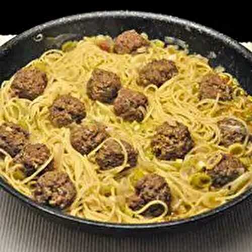 Meatballs with Pesto Spaghetti