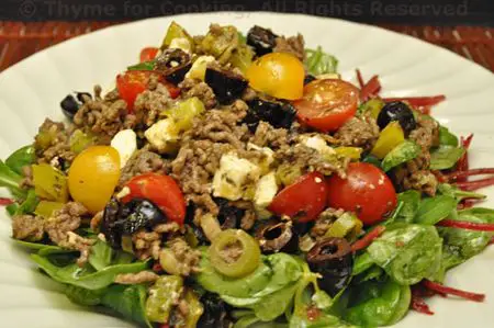 Mediterranean Taco Salad; cherry tomatoes