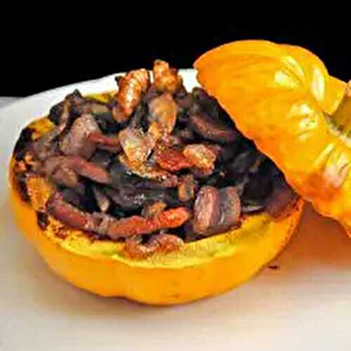 Mini Pumpkins, Stuffed with Walnuts  & Mushrooms