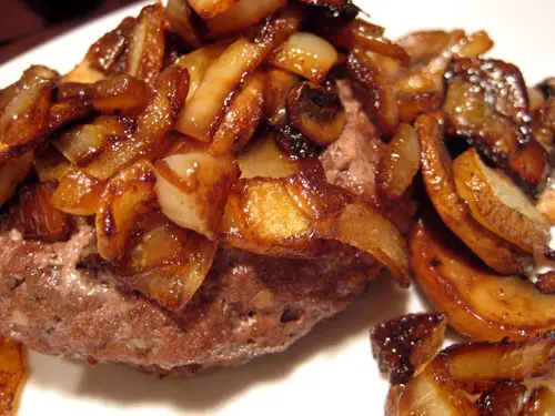 Mushroom Burgers with Fried Onions; Summer has arrived!