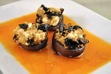 Mushrooms Stuffed with Couscous and Feta