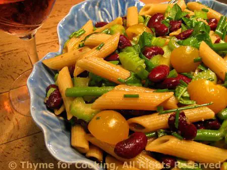 Oriental Pasta Salad, with Beans and Basil