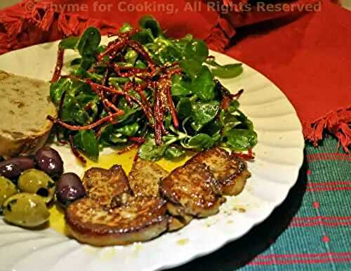 Pan-Seared Foie Gras with Lamb's Lettuce; Christmas Food
