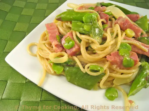 Pasta Primavera Carbonara; Spring Guilt