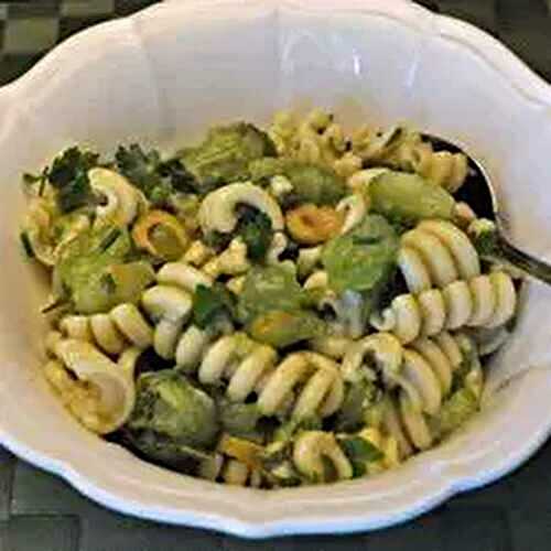 Pasta Salad with Green Tomatoes and Herbs