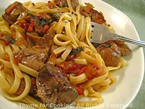 Pasta with Chicken Livers and Sage; food horses