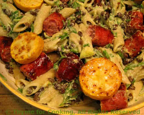 Pasta with Lentils and Avocado Sauce....and lots of stairs