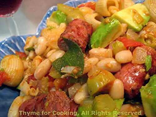 Pasta with Sausage, Sage and Avocado; More Joys of Packing