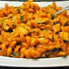 Pasta with Summer Squash and Pesto Rosso