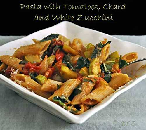 Pasta with Tomatoes, Chard and White Zucchini, canning, French-style