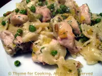 Pasta with Turkey, Leeks and Peas; make your TV worth your time