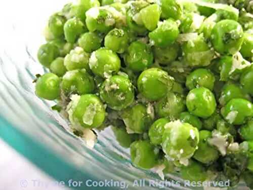 Peas with Parmesan; wascally wabbits; Weekly Menu