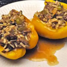 Peppers Stuffed with Beef & Mushrooms