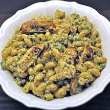 Pesto Pasta with Grilled Chicken & Peas