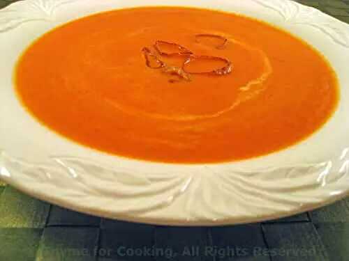 Pimiento (Roasted Red Pepper) Soup; lizards from the sky