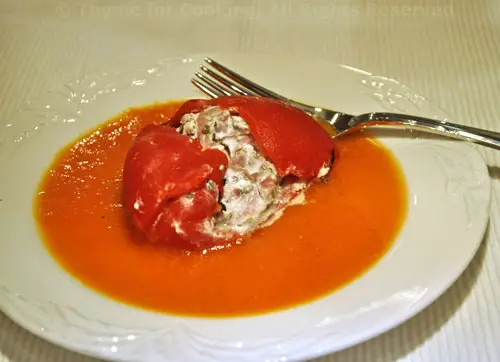 Pimientos Stuffed with Ham and Chevre; the update