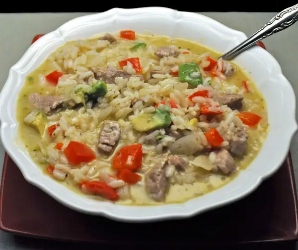 Pork, Avocado, Red Pepper Risotto