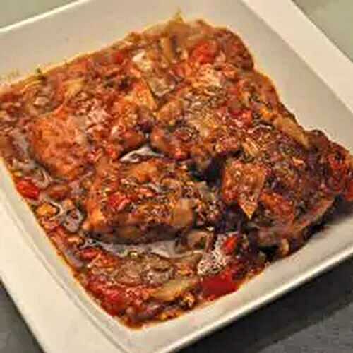 Pork Chops with Peppers and Tomatoes;
