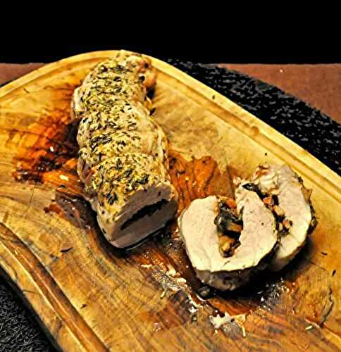 Pork Tenderloin Stuffed with Mushrooms, Nuts!
