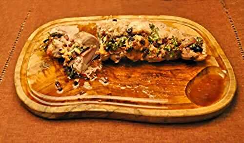 Pork Tenderloin Stuffed with Parsley; brambles
