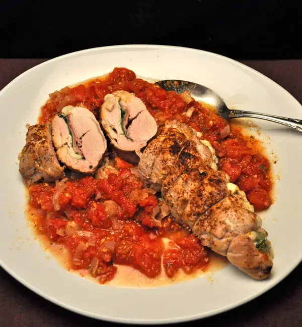 Pork Tenderloin Stuffed with Spinach and Mozzarella