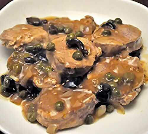 Pork Tenderloin with Capers and Olives; it's for the fish