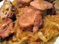 Pork Tenderloin with Sweet and Sour Cabbage; Avignon, Bridge at Millau