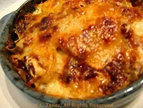 Potato Gratin with Caramelized Shallots; interior decorating