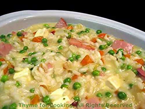 Risotto with Feta, Ham, Peas and Carrots