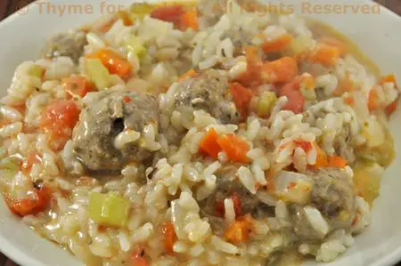 Risotto with Meatballs, Flamed!