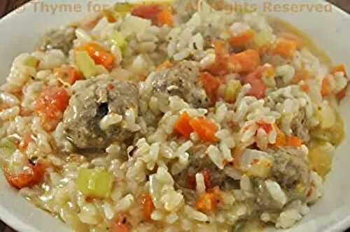 Risotto with Meatballs, Flamed!