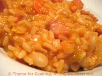 Risotto with Prosciutto and Cannellini; Fire in the Hole!