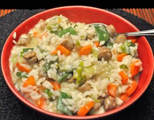Risotto with Snow Peas & Green Garlic; the rock garden