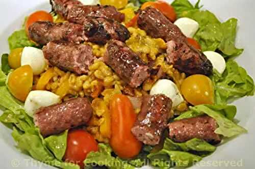 Salad with Barley, Sausages and Pesto Rosso; the update