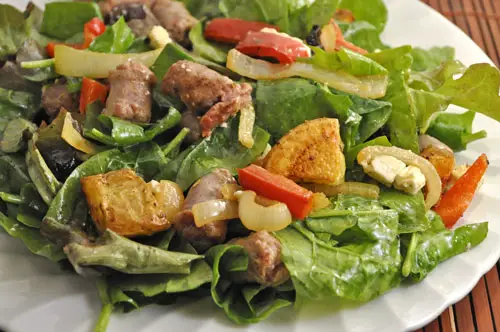Salad with Sausages, Peppers, Lemon and Potatoes; the update